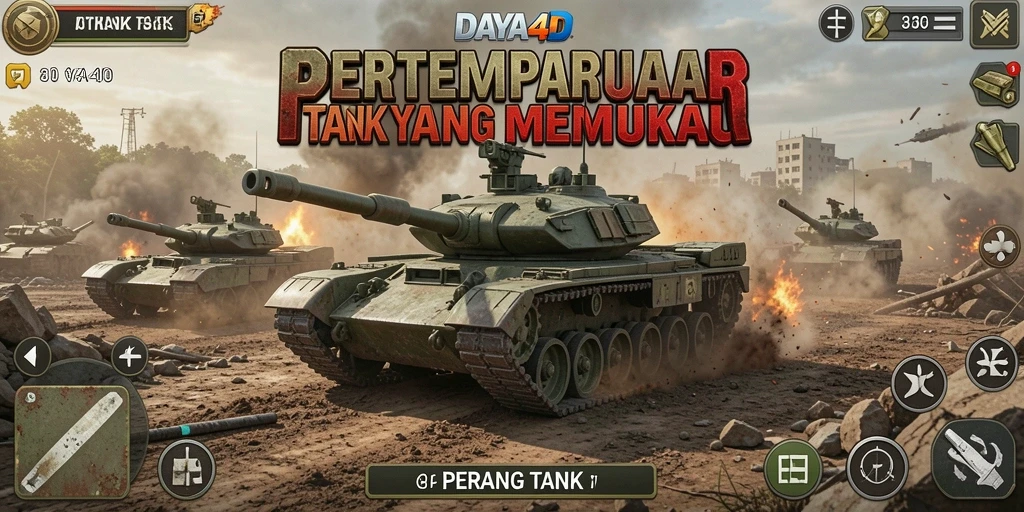 Tampilan antarmuka permainan Perang Tank yang mengesankan dalam <strong>DAYA4D</strong>.