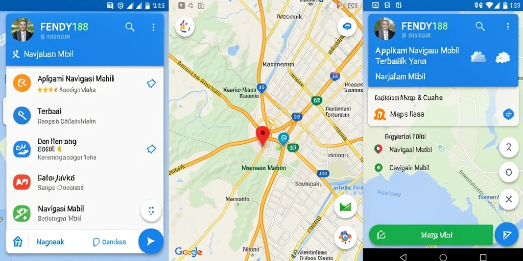 Antarmuka FENDY188 yang intuitif untuk navigasi mobil.