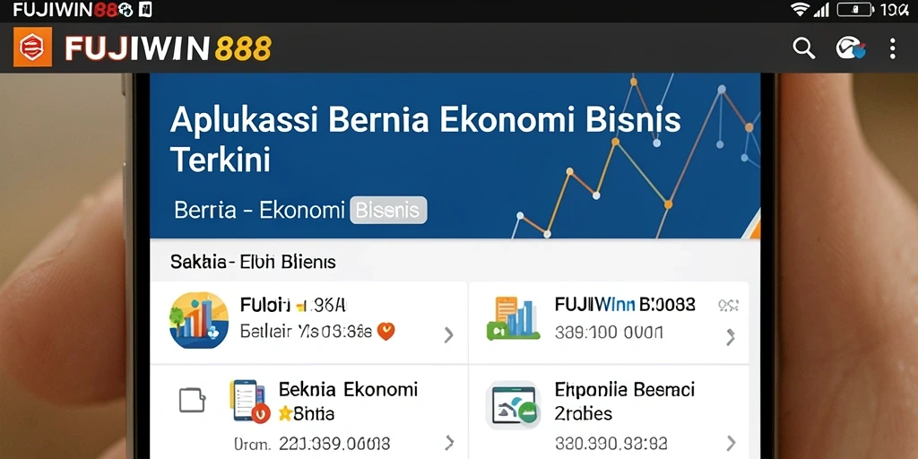 Antarmuka aplikasi FUJIWIN88 menampilkan berita ekonomi terkini.