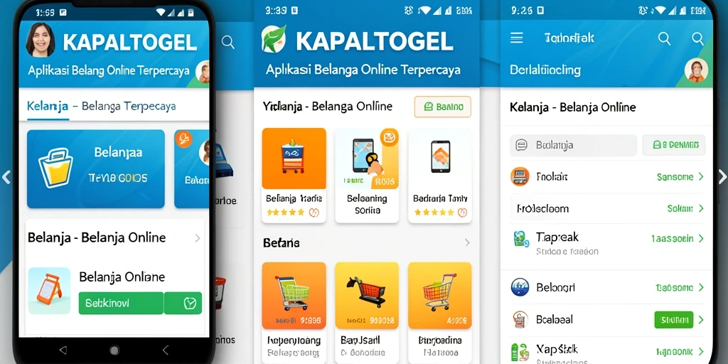 Antarmuka pengguna aplikasi KAPALTOGEL yang menarik dan mudah digunakan.