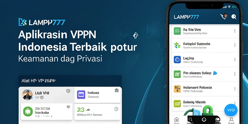 Antarmuka aplikasi LAMPU777 yang sederhana dan efektif untuk penggunaan VPN.