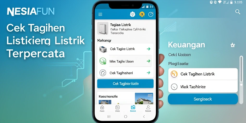 Tampilan antarmuka aplikasi NESIAFUN untuk cek tagihan listrik.