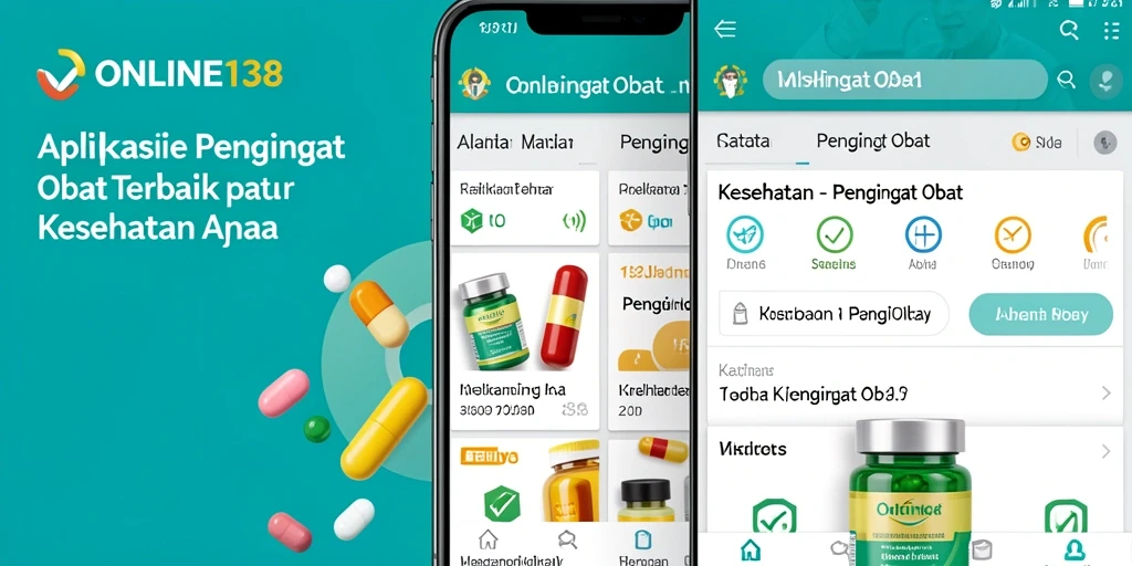 Tampilan antarmuka aplikasi Pengingat Obat ONLINE138 yang modern.