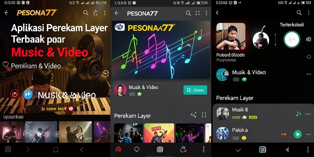 Tampilan antarmuka PESONA77 saat merekam layar dengan fitur lengkap.