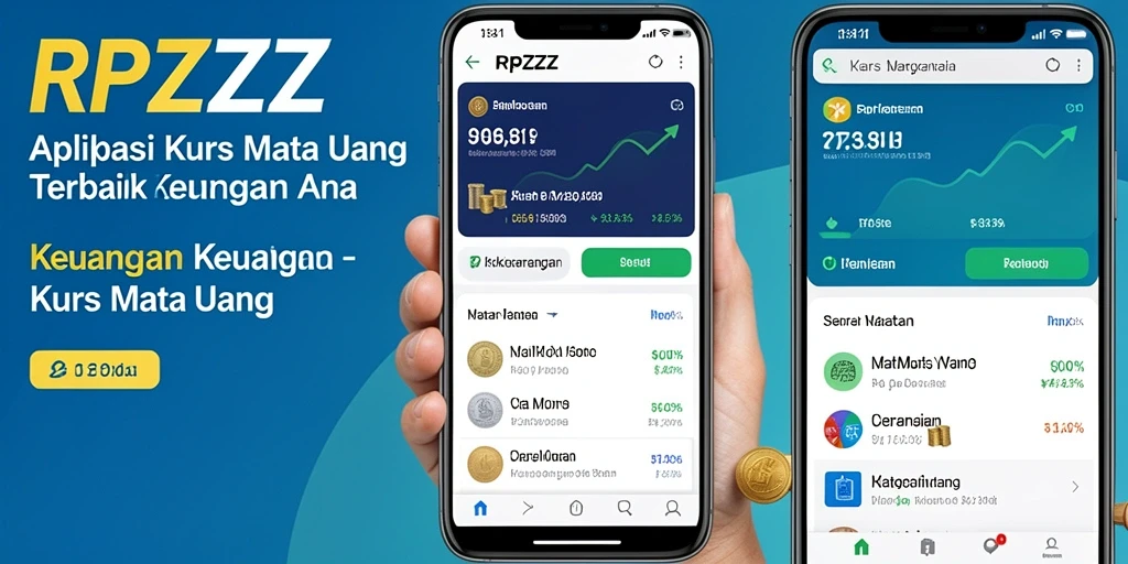 Antarmuka aplikasi RPZZZ menunjukkan konversi mata uang yang sederhana dan efektif.