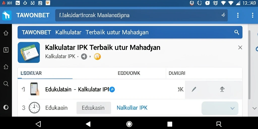 Antarmuka TAWONBET yang ramah pengguna untuk Kalkulator IPK.