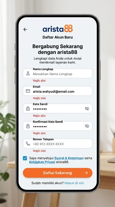 Buat Akun Baru di arista88 dengan Mudah